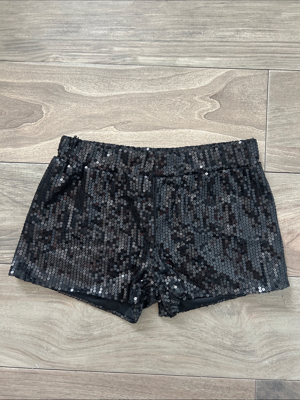 Black Sequin Mini Shorts